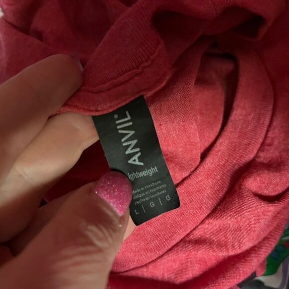 Anvil Red Daddy Shark T-Shirt Large Like New - Picture 6 of 9